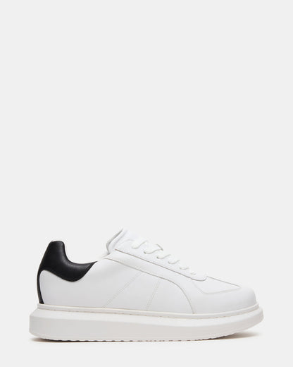 MINOU White/Black Low-Top Lace-Up Men's Sneaker - Steve Madden