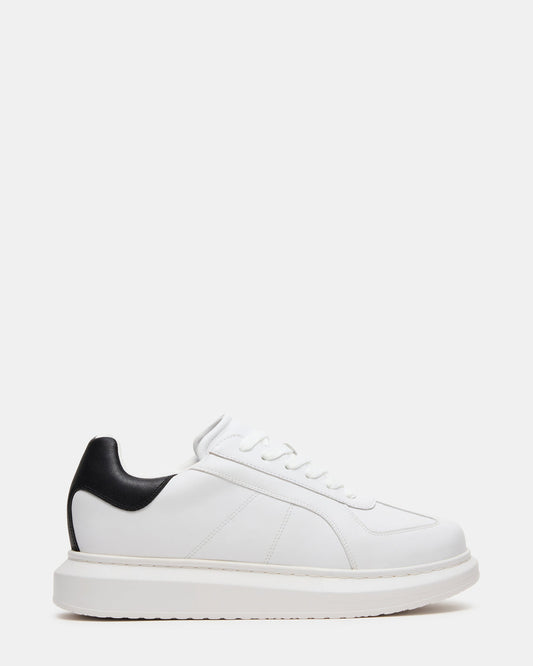 MINOU White/Black Low-Top Lace-Up Men's Sneaker - Steve Madden