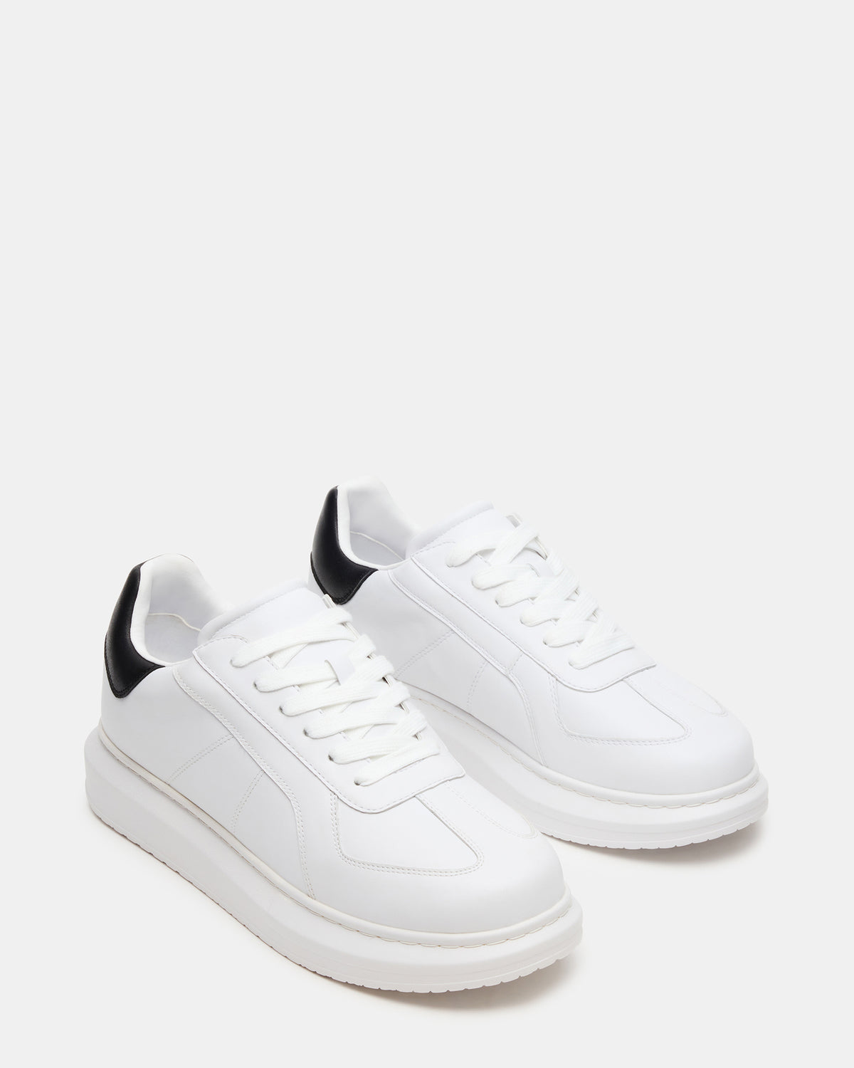 MINOU White/Black Low-Top Lace-Up Men's Sneaker - Steve Madden