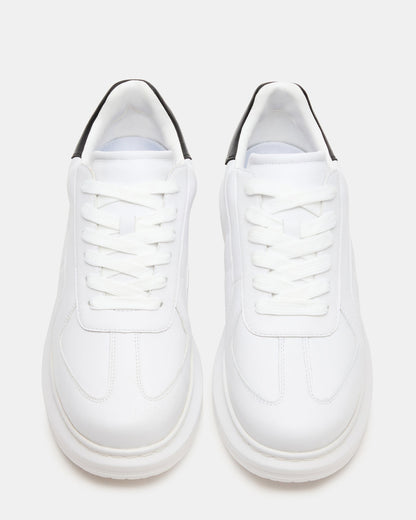 MINOU White/Black Low-Top Lace-Up Men's Sneaker - Steve Madden