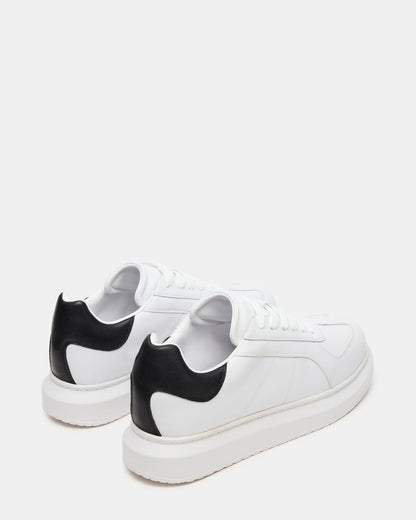 MINOU White/Black Low-Top Lace-Up Men's Sneaker - Steve Madden