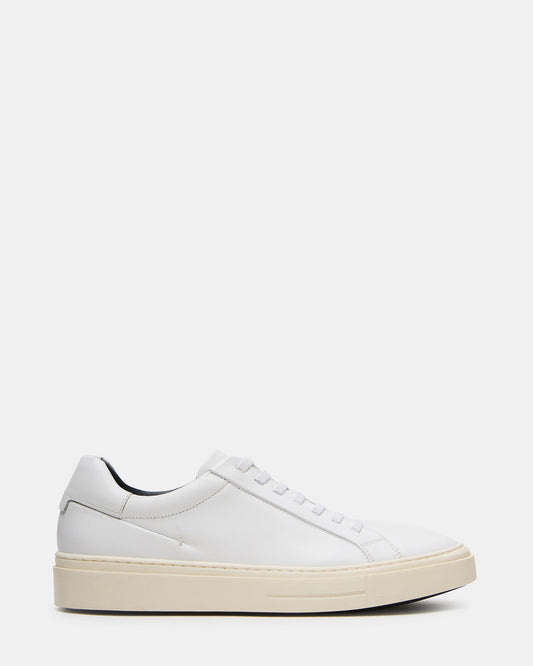 ZOII White Leather Men's Low-Top Lace-Up Sneaker - Steve Madden