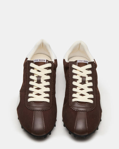 PUZZLE Brown Low-Top Lace-Up Men's Sneaker - Steve Madden
