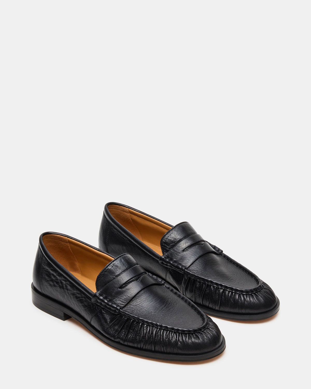 QUINCEY Black Leather Slip-On Men's Loafer - Steve Madden