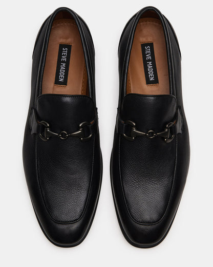 JAYSHAN Black Leather Men's Dress Loafer - Steve Madden