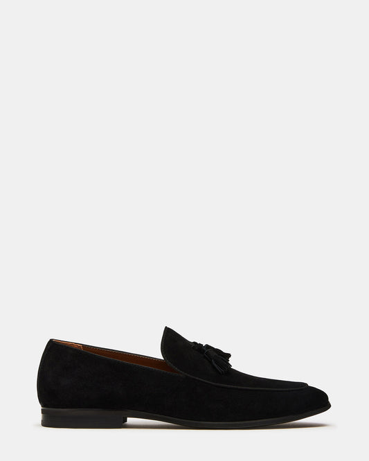 ONDRE Black Suede Tassel Slip-On Men's Loafer - Steve Madden