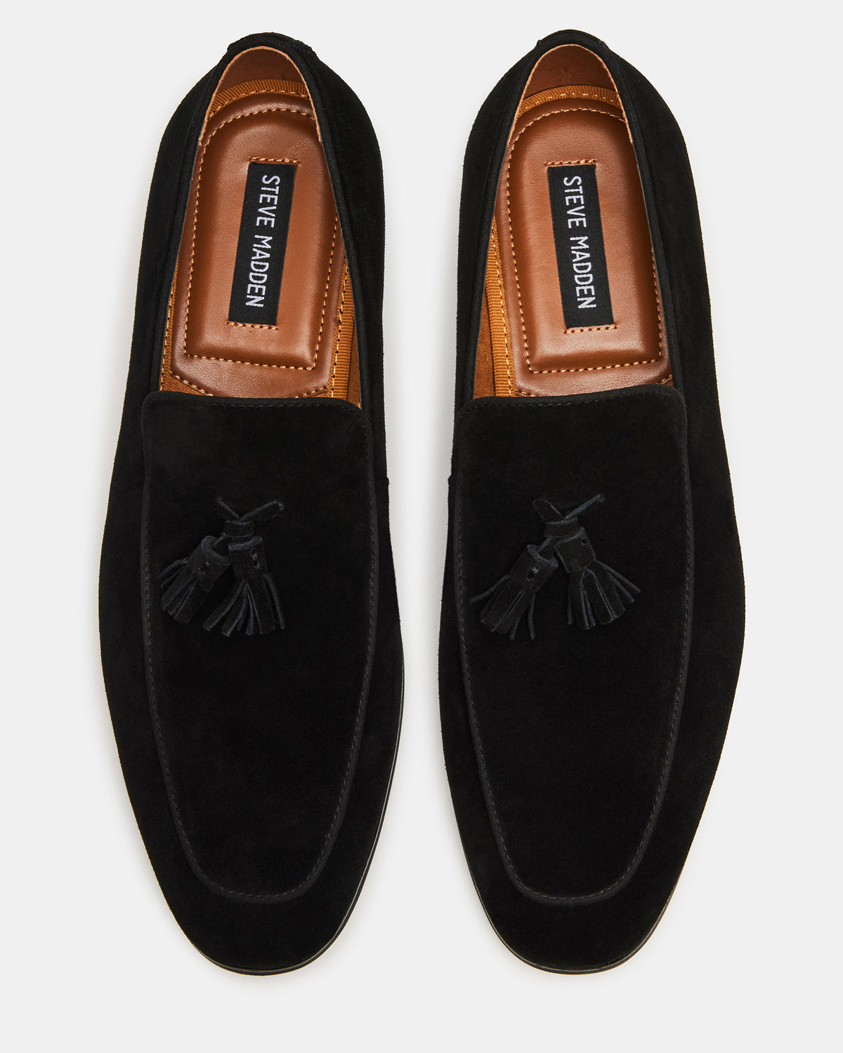 ONDRE Black Suede Tassel Slip-On Men's Loafer - Steve Madden