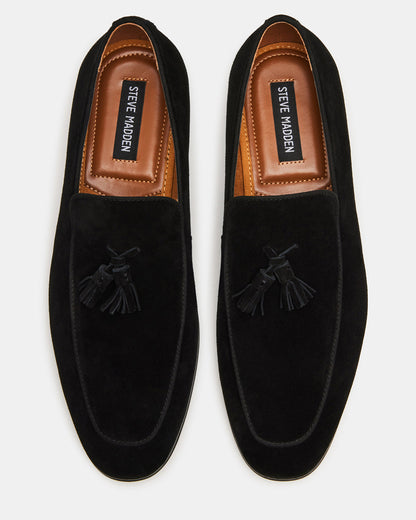 ONDRE Black Suede Tassel Slip-On Men's Loafer - Steve Madden