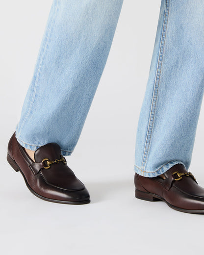 JAYSHAN Brown Leather Men's Dress Loafer - Steve Madden