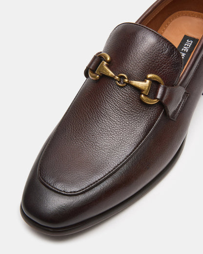 JAYSHAN Brown Leather Men's Dress Loafer - Steve Madden