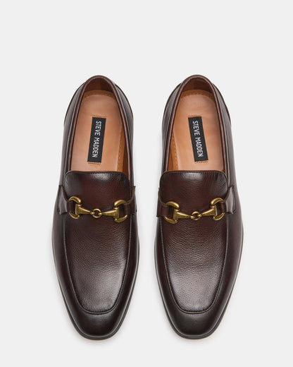 JAYSHAN Brown Leather Men's Dress Loafer - Steve Madden