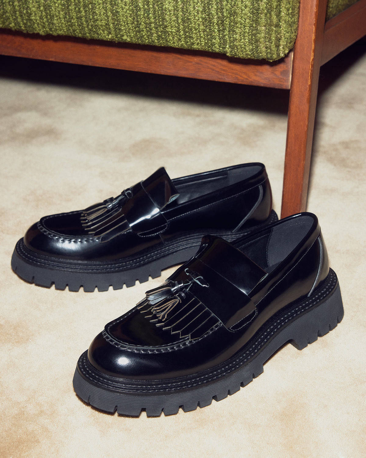 ZEV Black Box Lug Sole Dress Men's Loafer - Steve Madden