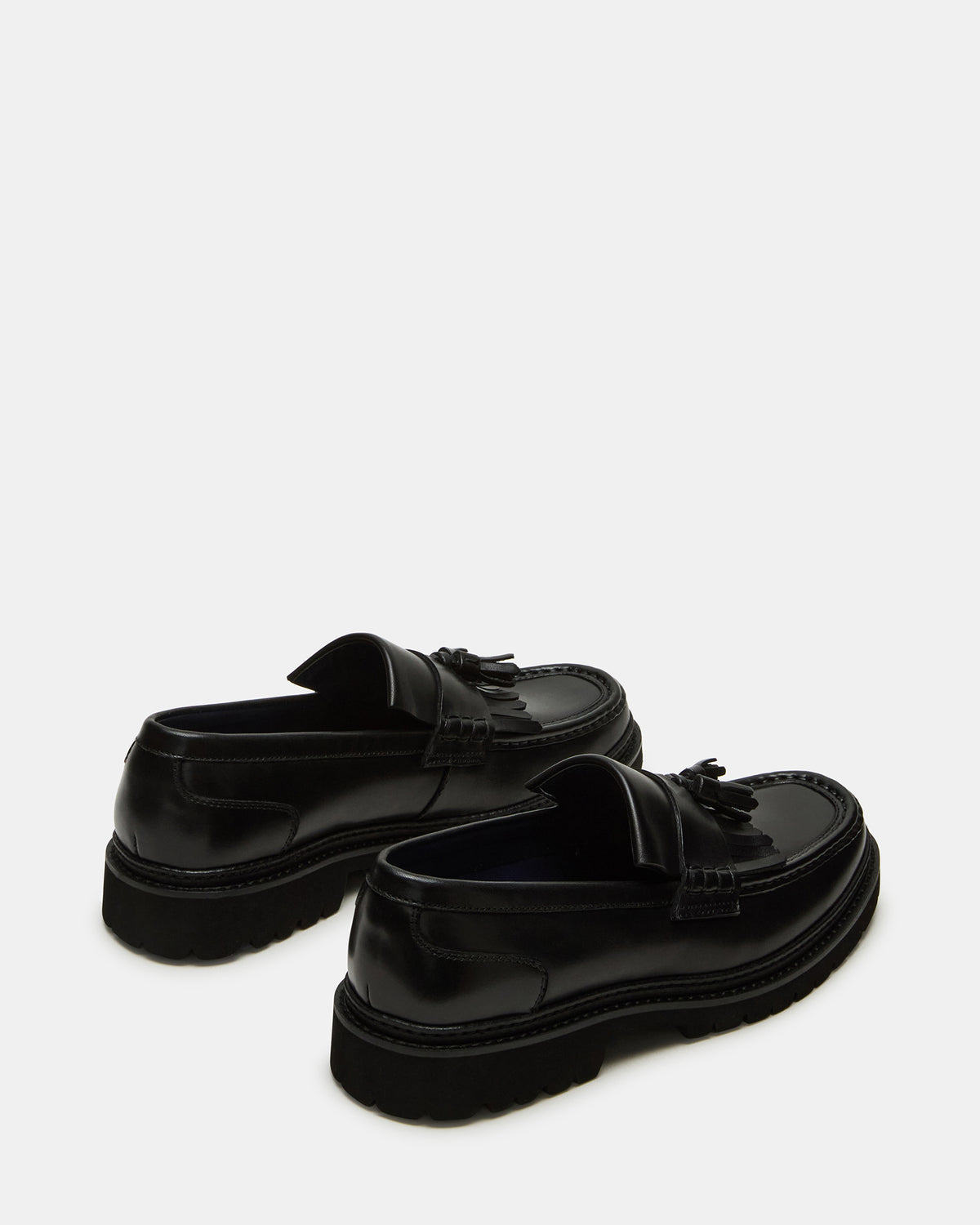 ARTHUS Black Leather Slip-On Tassel Men's Loafer - Steve Madden