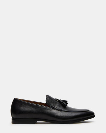 ONDRE Black Leather Tassel Slip-On Men's Loafer - Steve Madden