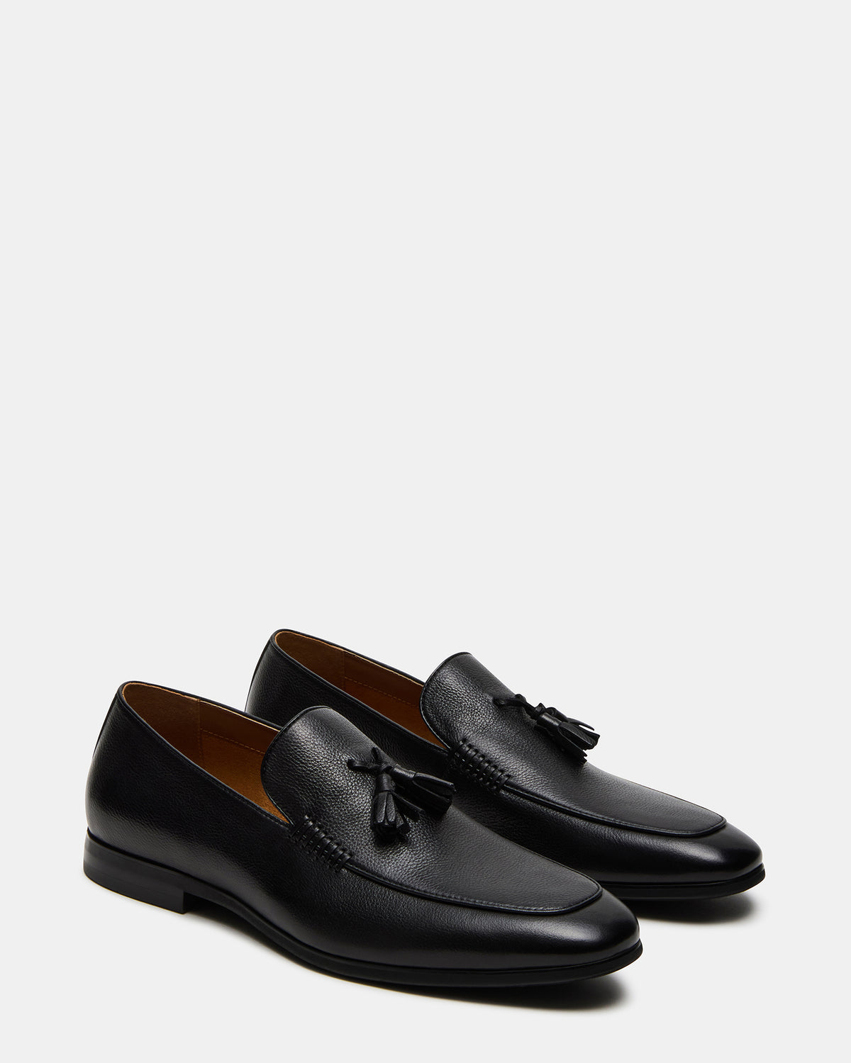 ONDRE Black Leather Tassel Slip-On Men's Loafer - Steve Madden