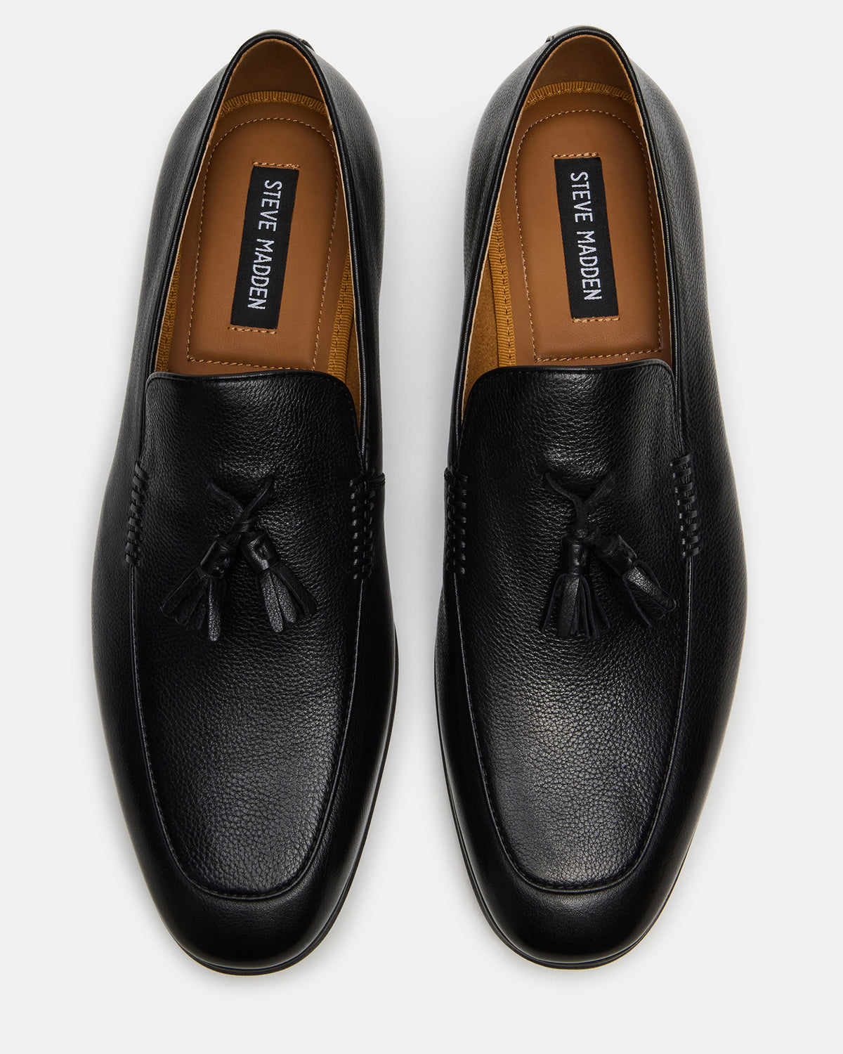 ONDRE Black Leather Tassel Slip-On Men's Loafer - Steve Madden