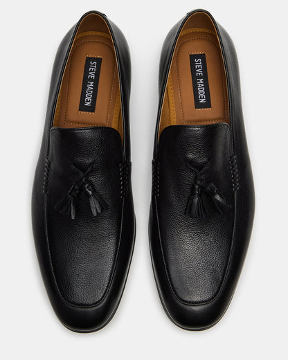 ONDRE Black Leather Tassel Slip-On Men's Loafer - Steve Madden
