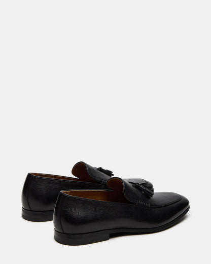 ONDRE Black Leather Tassel Slip-On Men's Loafer - Steve Madden