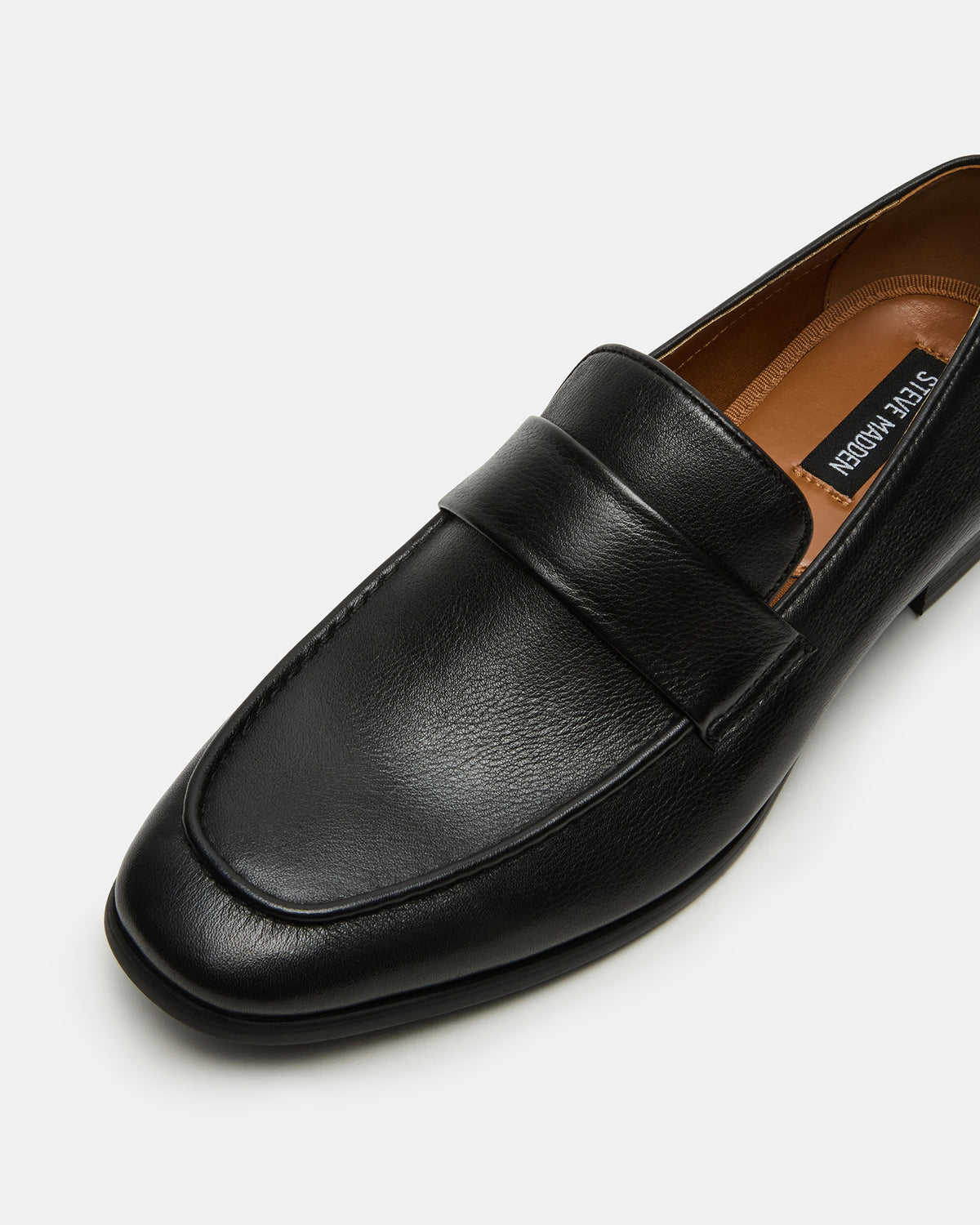 BISCUIT Black Leather Slip-On Men's Dress Loafer - Steve Madden