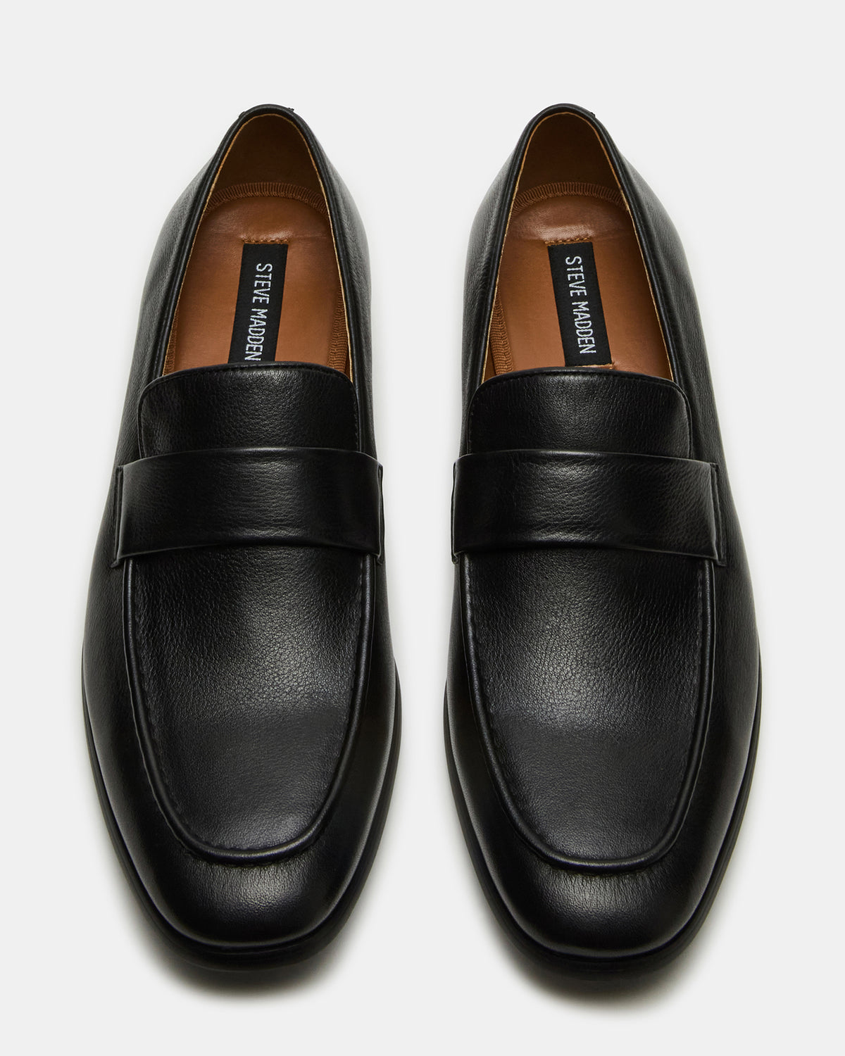 BISCUIT Black Leather Slip-On Men's Dress Loafer - Steve Madden