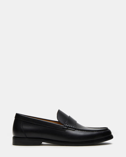 COLVER Black Leather Men's Slip-On Loafer - Steve Madden