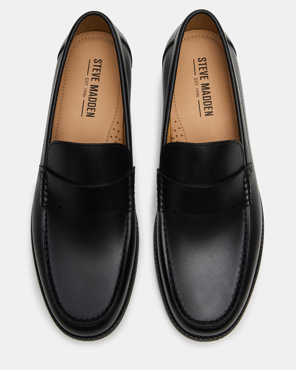 COLVER Black Leather Men's Slip-On Loafer - Steve Madden