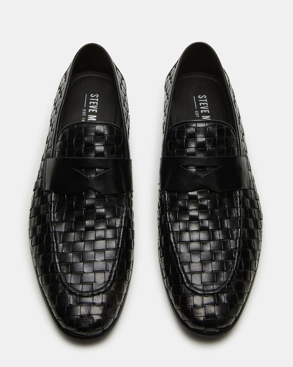 POCO Black Leather Woven Slip-On Men's Dress Loafer - Steve Madden