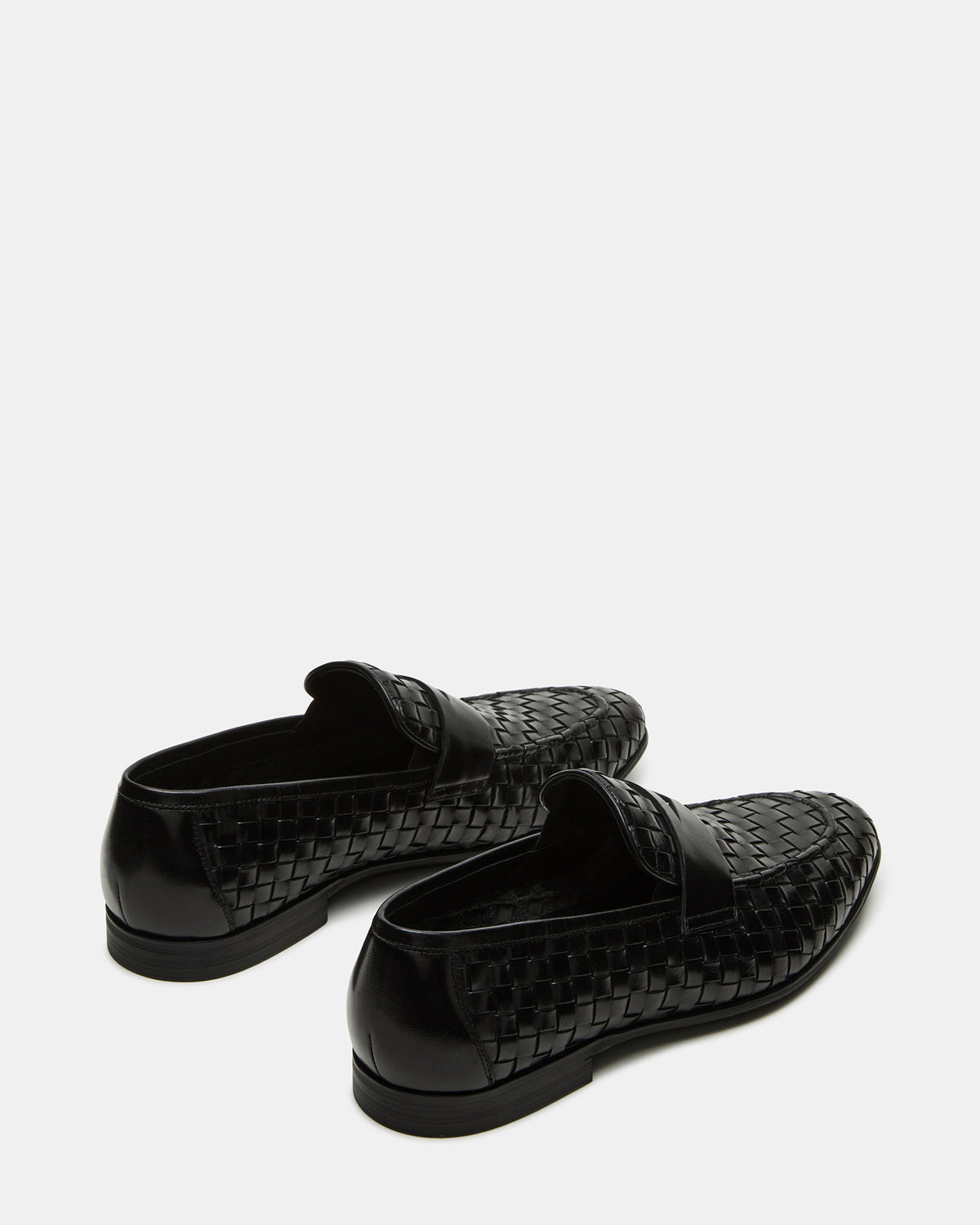 POCO Black Leather Woven Slip-On Men's Dress Loafer - Steve Madden