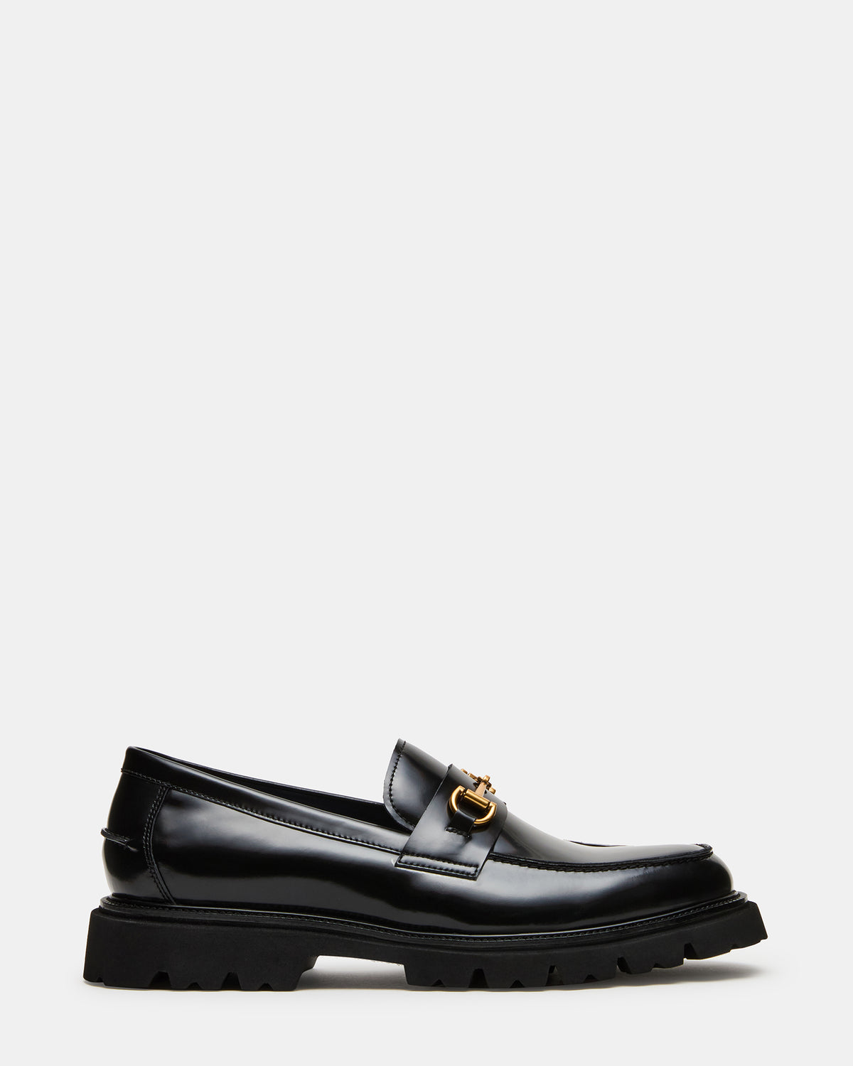 NAXOS Black Leather Slip-On Dress Men's Loafer - Steve Madden
