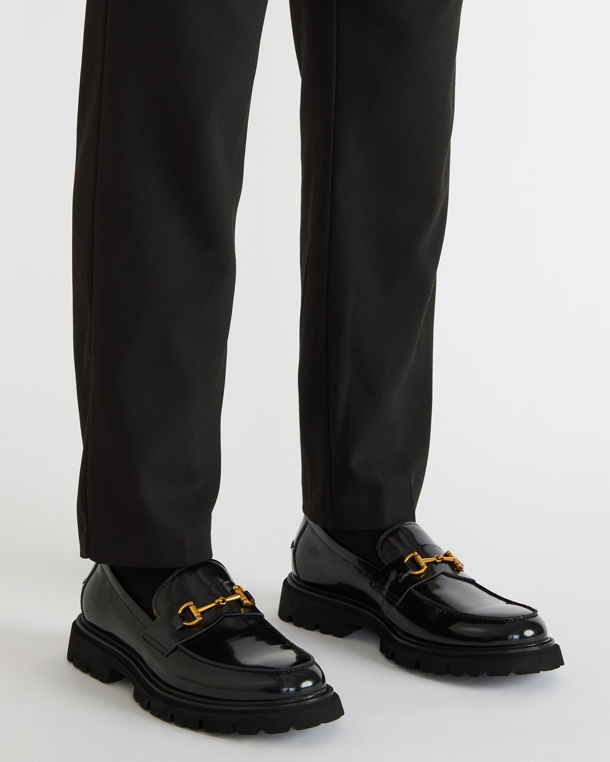 NAXOS Black Leather Slip-On Dress Men's Loafer - Steve Madden