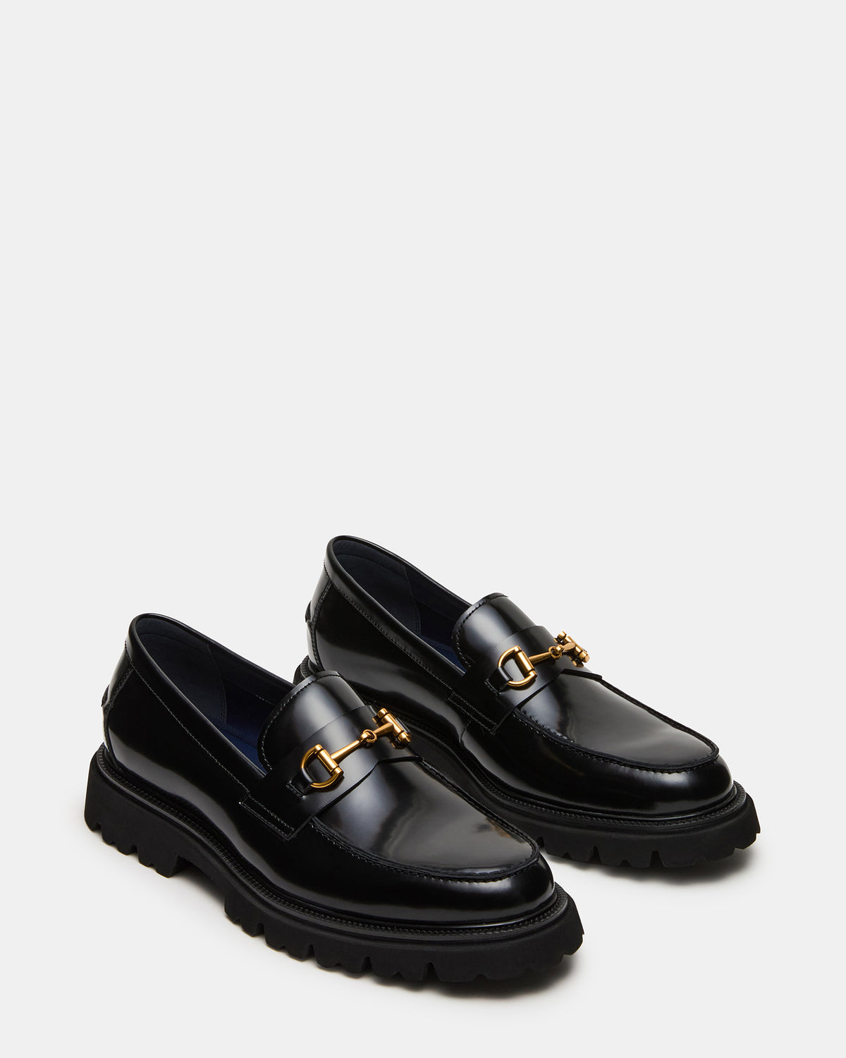 NAXOS Black Leather Slip-On Dress Men's Loafer - Steve Madden
