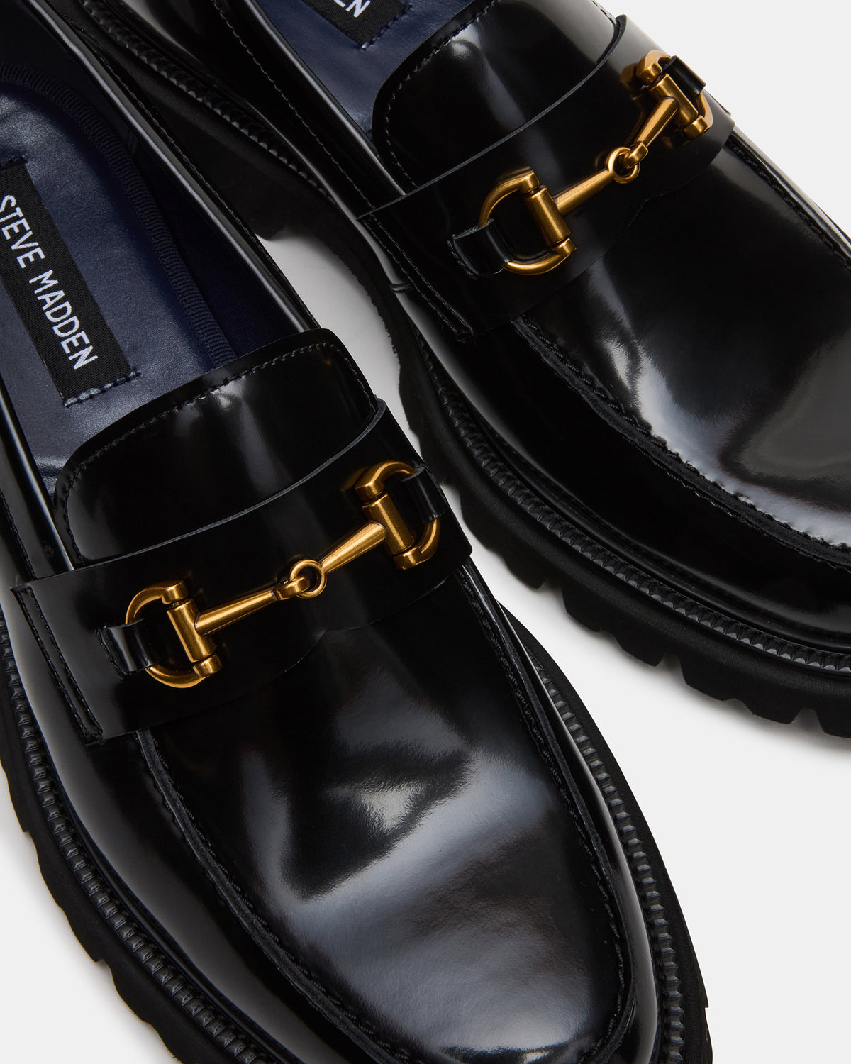 NAXOS Black Leather Slip-On Dress Men's Loafer - Steve Madden