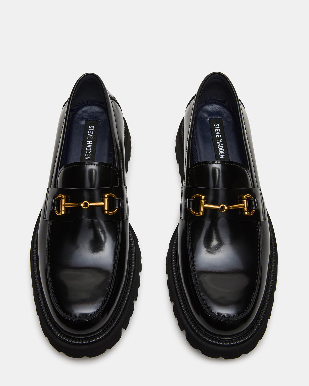 NAXOS Black Leather Slip-On Dress Men's Loafer - Steve Madden