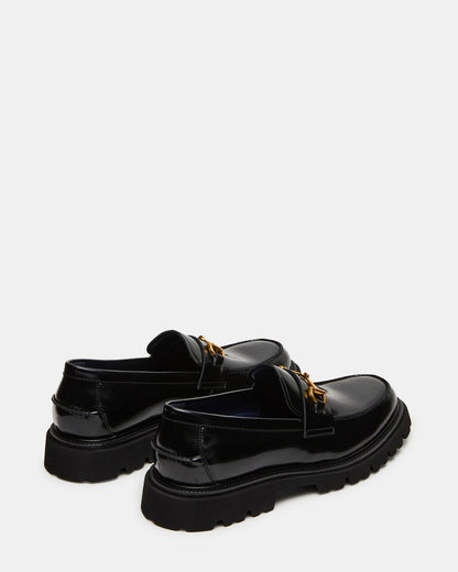 NAXOS Black Leather Slip-On Dress Men's Loafer - Steve Madden