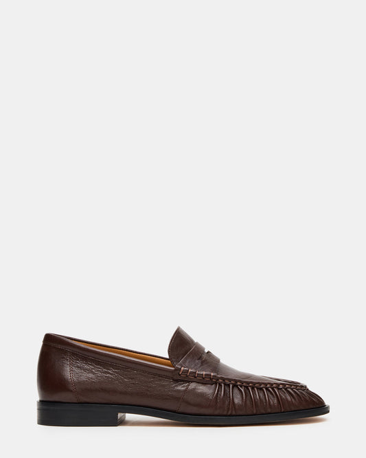QUINCEY Brown Leather Slip-On Men's Loafer - Steve Madden
