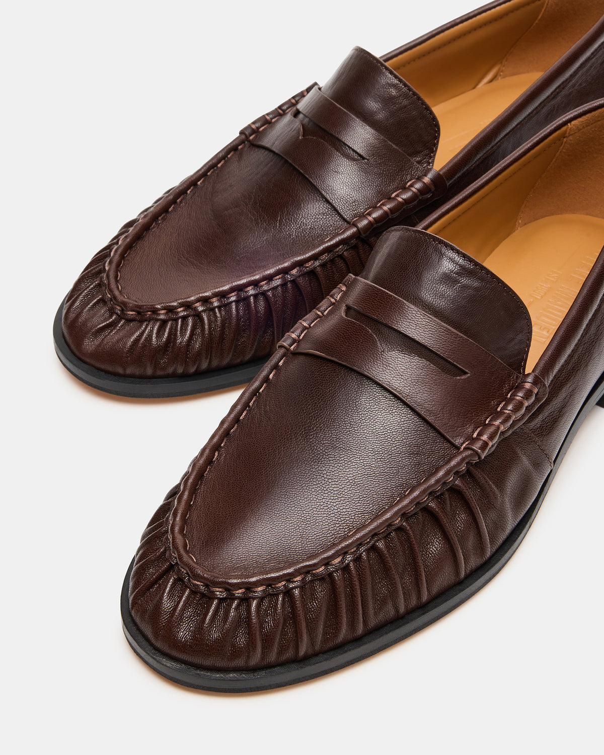 QUINCEY Brown Leather Slip-On Men's Loafer - Steve Madden