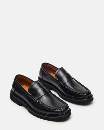 BRODIE Black Slip-On Lug Men's Loafer - Steve Madden