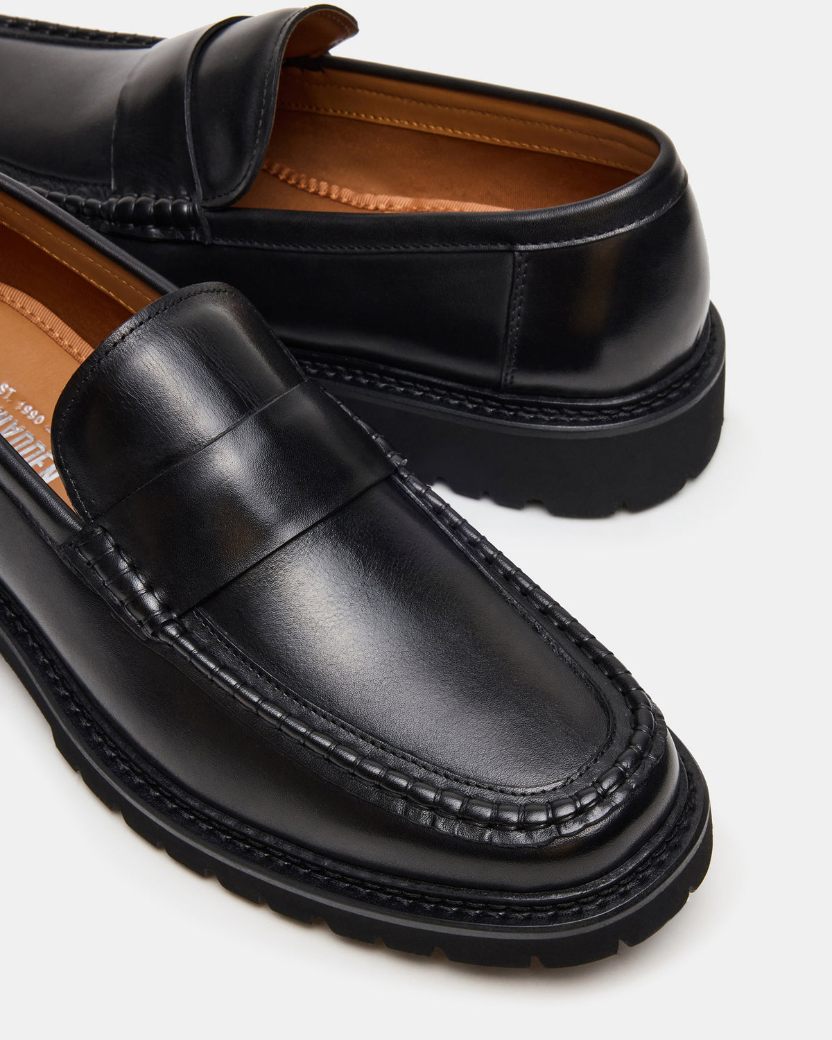 BRODIE Black Slip-On Lug Men's Loafer - Steve Madden