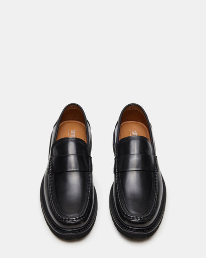 BRODIE Black Slip-On Lug Men's Loafer - Steve Madden