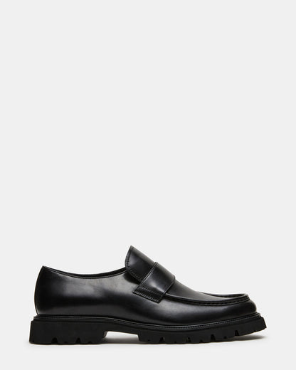 RADKIN Black Leather Slip-On Dress Men's Loafer - Steve Madden