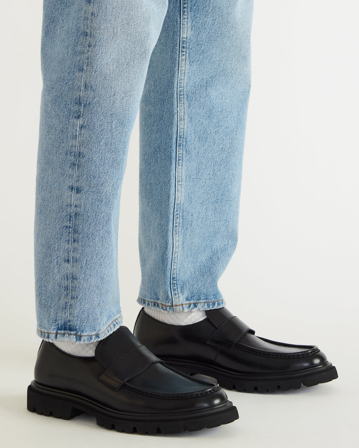 RADKIN Black Leather Slip-On Dress Men's Loafer - Steve Madden