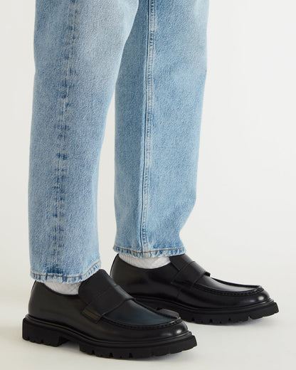 RADKIN Black Leather Slip-On Dress Men's Loafer - Steve Madden
