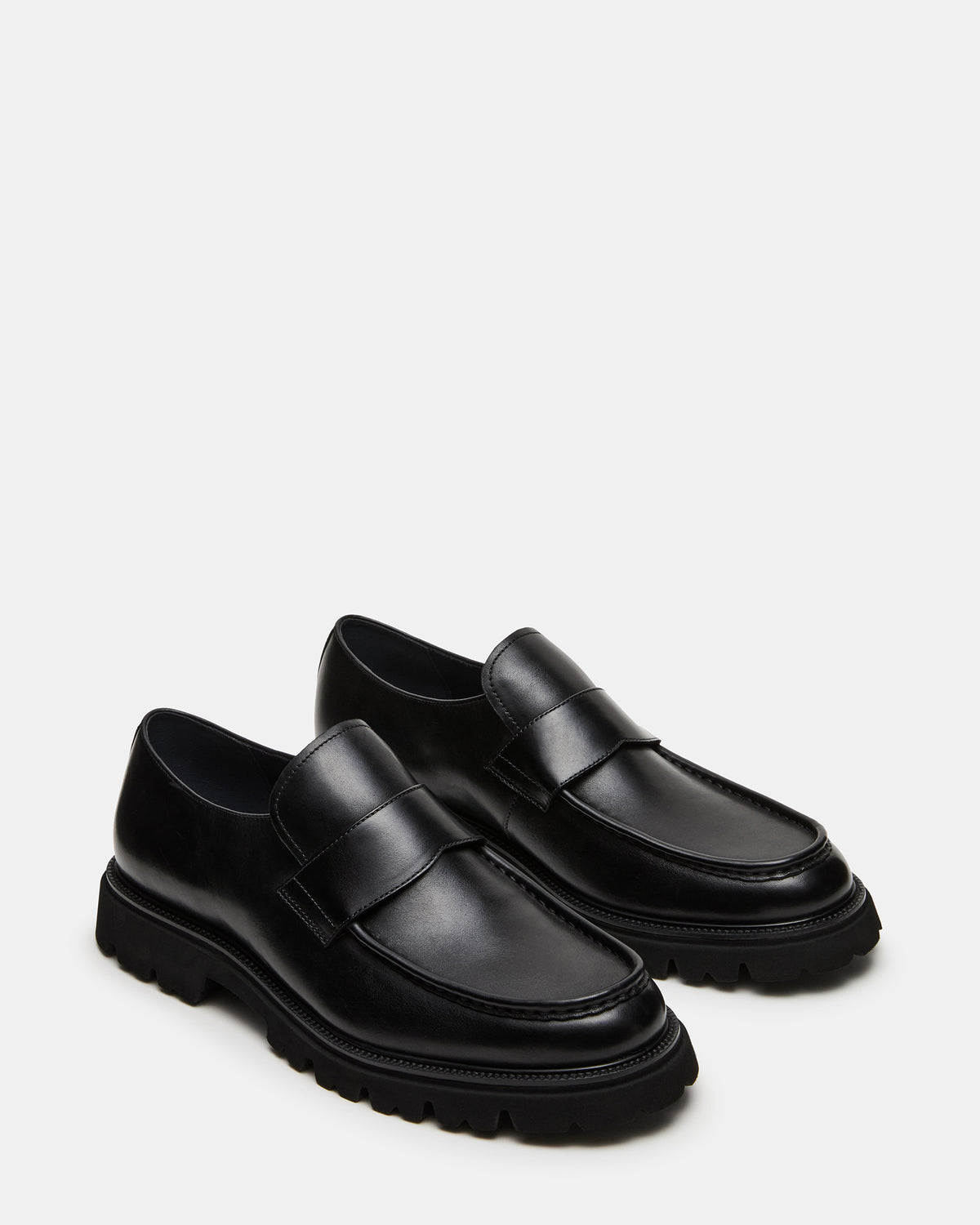 RADKIN Black Leather Slip-On Dress Men's Loafer - Steve Madden