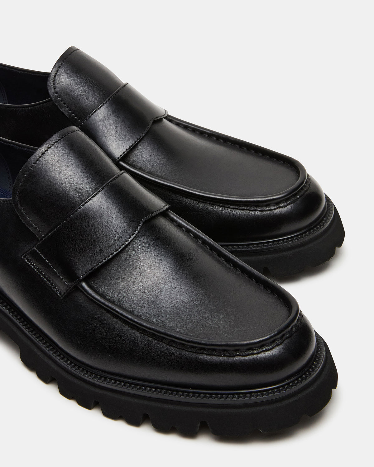 RADKIN Black Leather Slip-On Dress Men's Loafer - Steve Madden