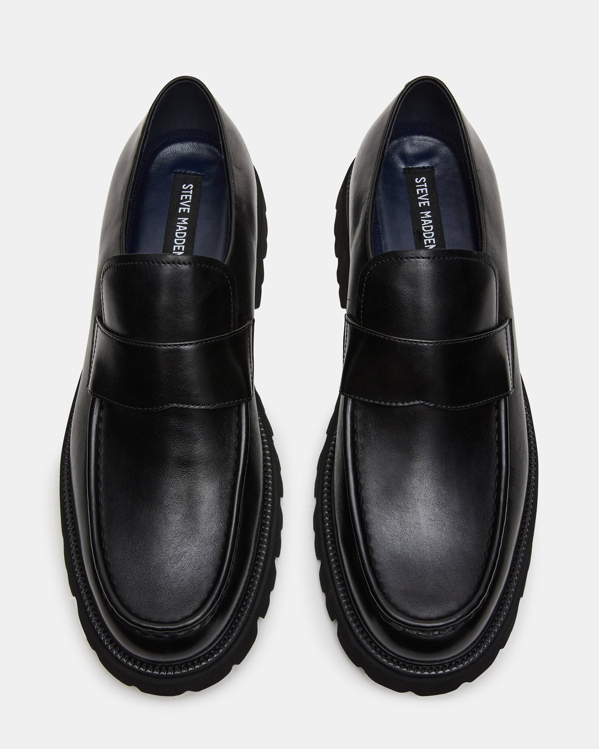 RADKIN Black Leather Slip-On Dress Men's Loafer - Steve Madden