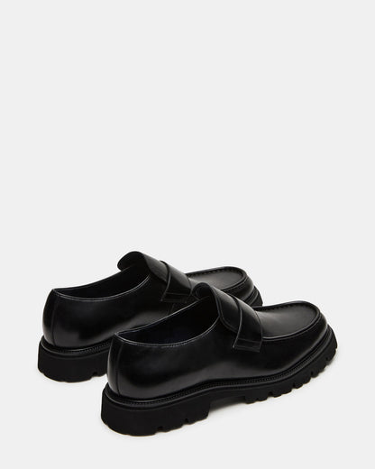 RADKIN Black Leather Slip-On Dress Men's Loafer - Steve Madden