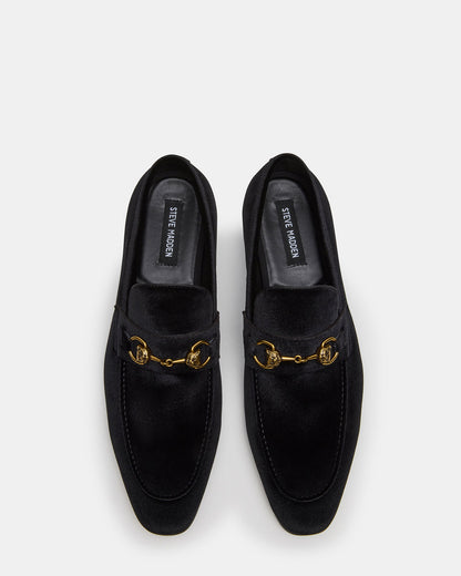 JAKIRO Black Velvet Slip-On Dress Men's Loafer - Steve Madden