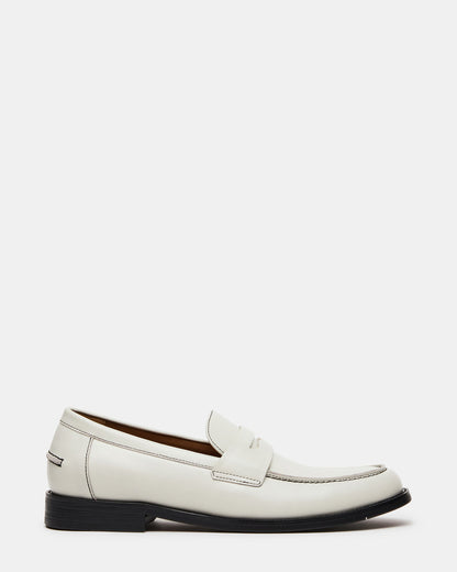 NATAN White Leather Slip-On Dress Men's Loafer - Steve Madden