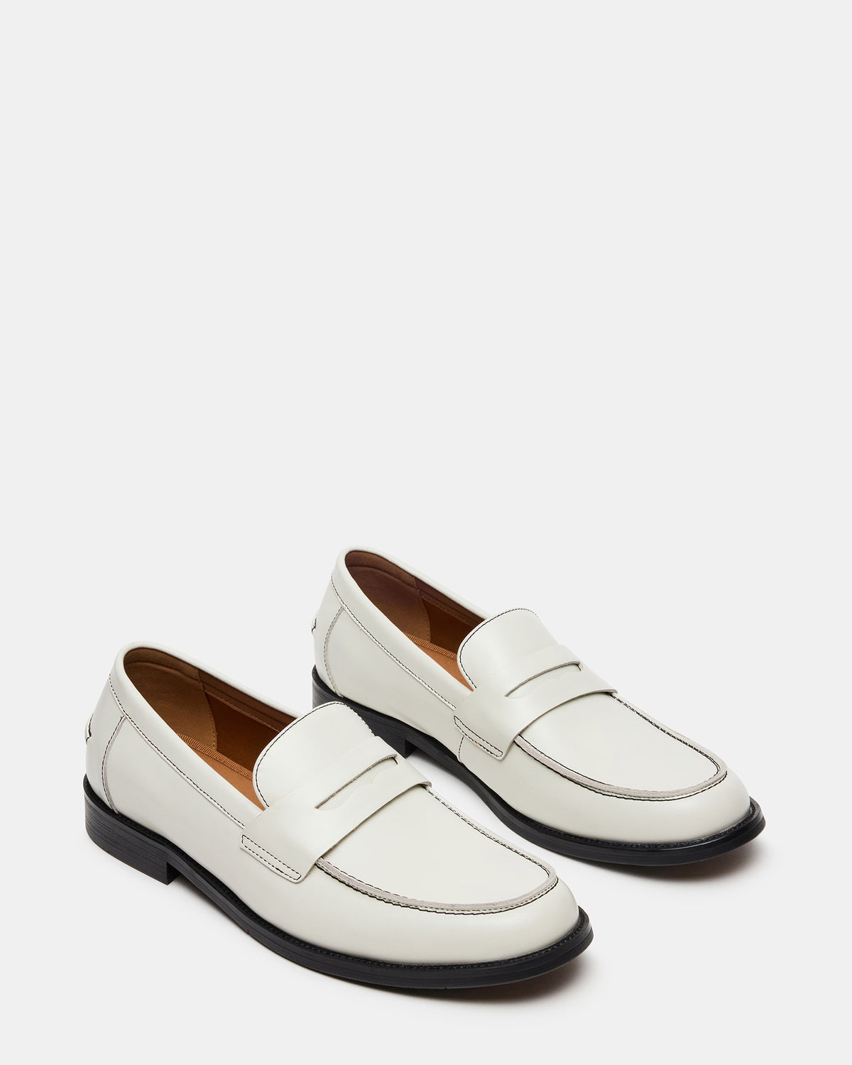 NATAN White Leather Slip-On Dress Men's Loafer - Steve Madden