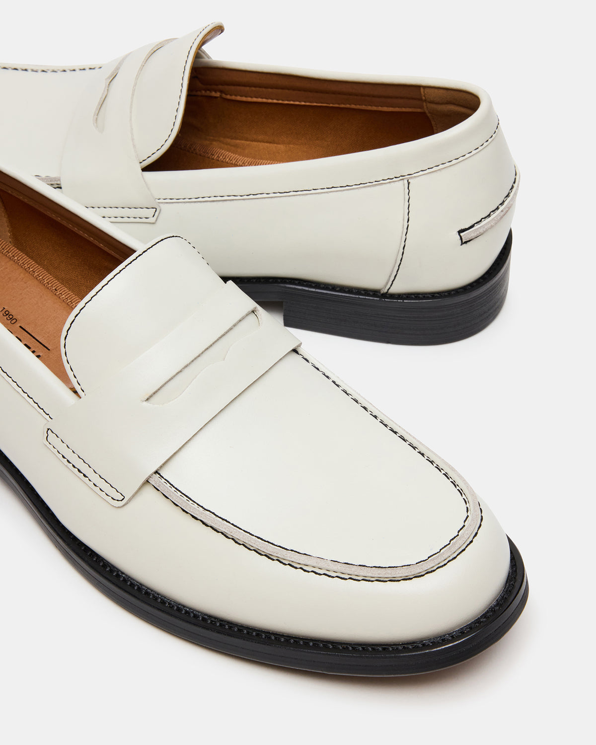 NATAN White Leather Slip-On Dress Men's Loafer - Steve Madden